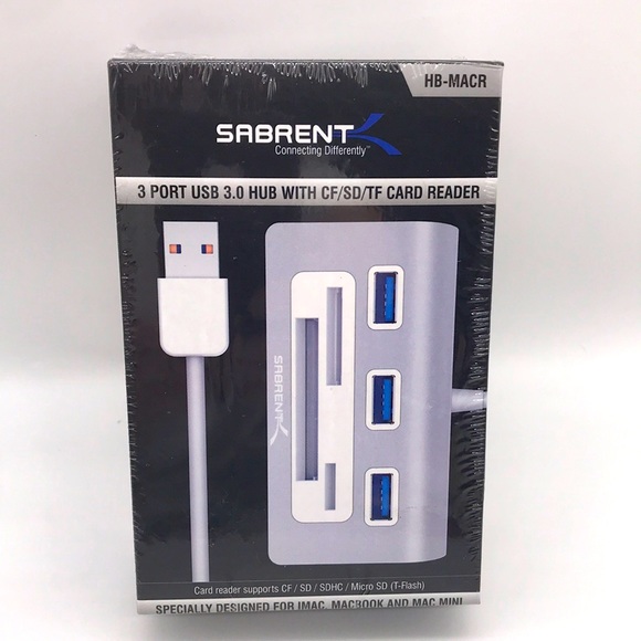 Sabrent 3 Port USB 3.0 HUB w/CF/SD/TF Card Reader